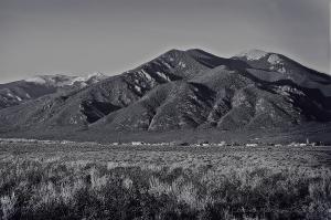Taos Mountain In Monochrome